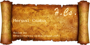 Herpai Csaba névjegykártya